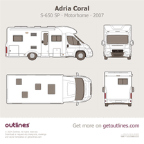 2006 Adria Coral S-650 SP Motorhome ∙ Top View Bus blueprint