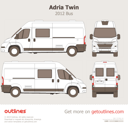 2012 Adria Twin Bus blueprints and drawings