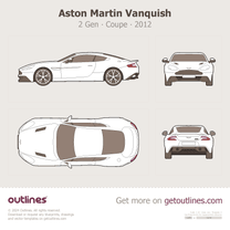 2012 Aston Martin Vanquish 2 Gen Top View Coupe blueprint