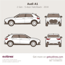 2018 Audi A1 2 Gen 5-door Hatchback blueprint