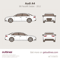 2012 Audi A4 B8 Facelift Sedan blueprint