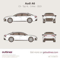 2025 Audi A6 C9 ∙ Typ 4L S-line Sedan blueprint