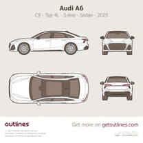 2025 Audi A6 C9 ∙ Typ 4L S-line ∙ Top View Sedan blueprint