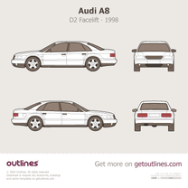 1998 Audi A8 D2 Facelift Sedan blueprint