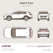 2018 Audi E-Tron Top View SUV blueprint