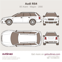 2000 Audi RS4 B5 Avant Top View Wagon blueprint