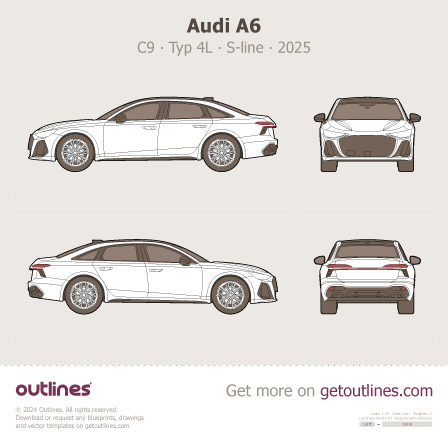 Audi A6 blueprint
