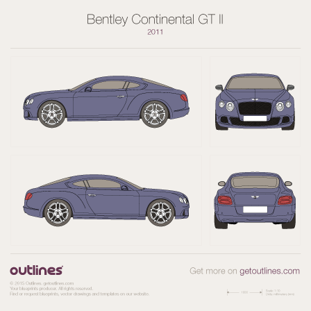 2010 Bentley Continental GT II Coupe blueprints and drawings