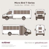 2015 Blue Bird Micro Bird T-Series ∙ Shuttle Bus MFSAB Bus blueprint