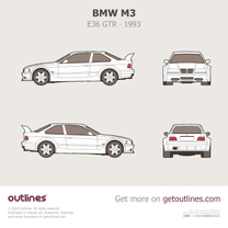 1990 BMW M3 E36 GTR DTM Coupe blueprint