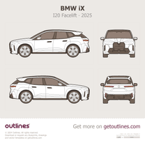 2025 BMW iX I20 Facelift SUV blueprint