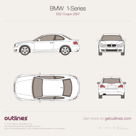 2007 BMW 1-Series E82 Coupe blueprint