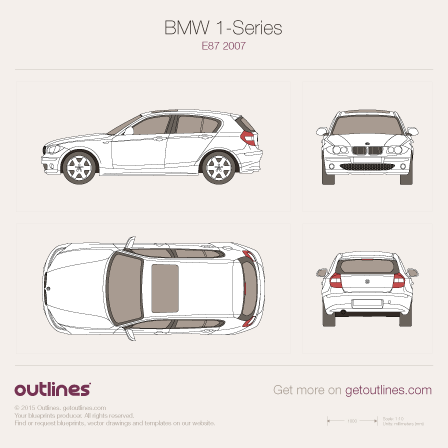 2004 BMW 1-Series E87 5-door Hatchback blueprint