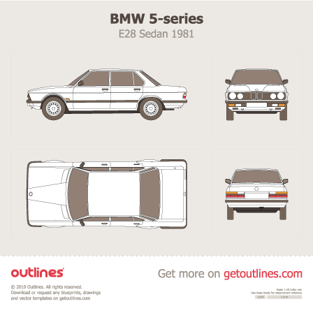 1981 BMW 5-series E28 Sedan blueprints and drawings