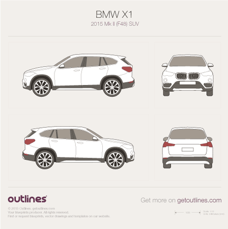 2015 BMW X1 F48 SUV blueprints and drawings