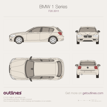 2011 BMW 1-Series F20 5-door Hatchback blueprint