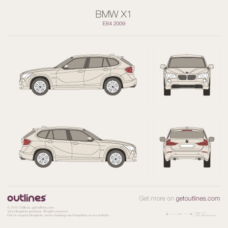 2009 BMW X1 E84 SUV blueprints and drawings