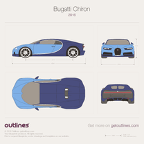 2016 Bugatti Chiron Coupe blueprint