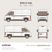 2025 BYD E-Vali SWB ∙ LCV Van blueprint