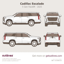 2025 Cadillac Escalade 5 Gen Facelift SUV blueprint