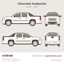 2007 Chevrolet Avalanche 2 Gen ∙ GMT900 Pickup Truck blueprint