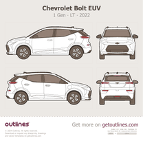 2022 Chevrolet Bolt EUV 1 Gen LT SUV blueprint