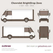 2022 Chevrolet BrightDrop Zevo 600 EV600 Van blueprint