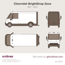 2022 Chevrolet BrightDrop Zevo 400 EV410 ∙ Top View Van blueprint