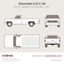 1977 Chevrolet C/K C-10 Mk III Facelift Regular Cab Long Bed Pickup Truck blueprint
