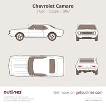 1967 Chevrolet Camaro Mk I Top View Coupe blueprint