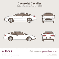 1999 Toyota Cavalier 3 Gen Facelift jp Coupe blueprint