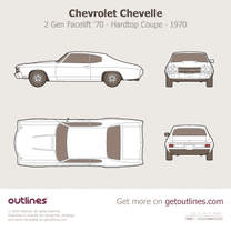 1970 Chevrolet Chevelle 2 Gen Facelift '70 Hardtop ∙ Top View Coupe blueprint
