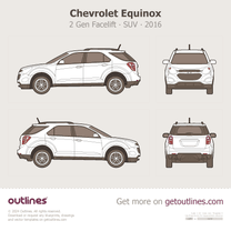 2016 Chevrolet Equinox 2 Gen Facelift SUV blueprint