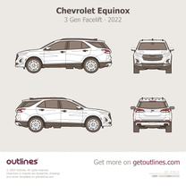 2022 Chevrolet Equinox 3 Gen Facelift SUV blueprint