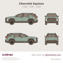 2025 Chevrolet Equinox 4 Gen Activ Cacti Green SUV blueprint