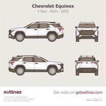 2025 Chevrolet Equinox 4 Gen Activ SUV blueprint