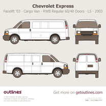 2003 Chevrolet Express Cargo Van ∙ Facelift '03 RWB Regular  ∙ 60/40 Doors ∙ LS Van blueprint