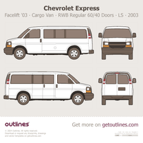 2003 Chevrolet Express Cargo Van ∙ Facelift '03 RWB Regular  ∙ 60/40 Doors ∙ LS Van blueprint