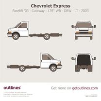 2003 Chevrolet Express Cutaway ∙ Facelift '03 139 WB ∙ DRW ∙ LT ∙ CA Chassis Heavy Truck blueprint