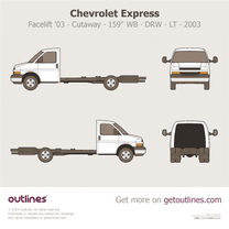 2003 Chevrolet Express Cutaway ∙ Facelift '03 159 WB ∙ DRW ∙ LT Heavy Truck blueprint