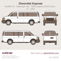 2003 Chevrolet Express Cargo Van ∙ Facelift '03 RWB Regular  ∙ 60/40 Doors ∙ LS Van blueprint