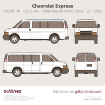 2018 Chevrolet Express Cargo Van ∙ Facelift '18 RWB Regular  ∙ 60/40 Doors ∙ LS Van blueprint