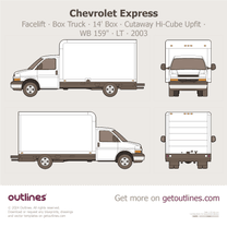 2003 Chevrolet Express 3500 Box Truck ∙ Facelift '03 14' Box ∙ Cutaway Hi-Cube Upfit ∙ WB 159
