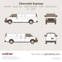 2003 Chevrolet Express 3500 Cargo Van ∙ Facelift '03 LWB Extended ∙ EWB ∙ 60/40 Doors ∙ LS ∙ Work Van ∙ G3500 Van blueprint