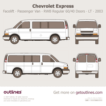 2003 Chevrolet Express Cargo Van ∙ Facelift '03 RWB Regular  ∙ 60/40 Doors ∙ LT Van blueprint