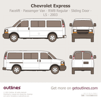 2003 Chevrolet Express Passenger Van ∙ Facelift '03 RWB Regular  ∙ Sliding Door ∙ LS Van blueprint