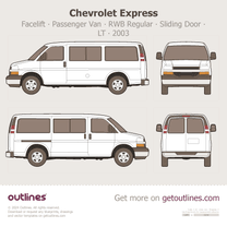 2003 GMC Savana Passenger Van ∙ Facelift '03 RWB Regular  ∙ Sliding Door ∙ LT Van blueprint