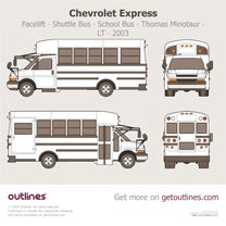 2004 GMC Savana 3500 Shuttle Bus ∙ School Bus ∙ Facelift '03 Thomas Minotaur ∙ LT ∙ G3500 Heavy Truck blueprint