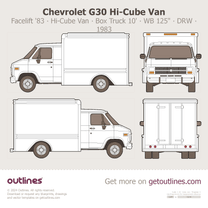 1983 Chevrolet G30 Hi-Cube Van ∙ 3 Gen Facelift '83 Box Truck ∙ 10' ∙ WB 125