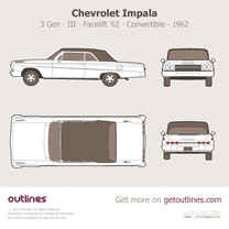 1962 Chevrolet Impala 3 Gen ∙ III ∙ Facelift '62 Convertible Cabriolet blueprint